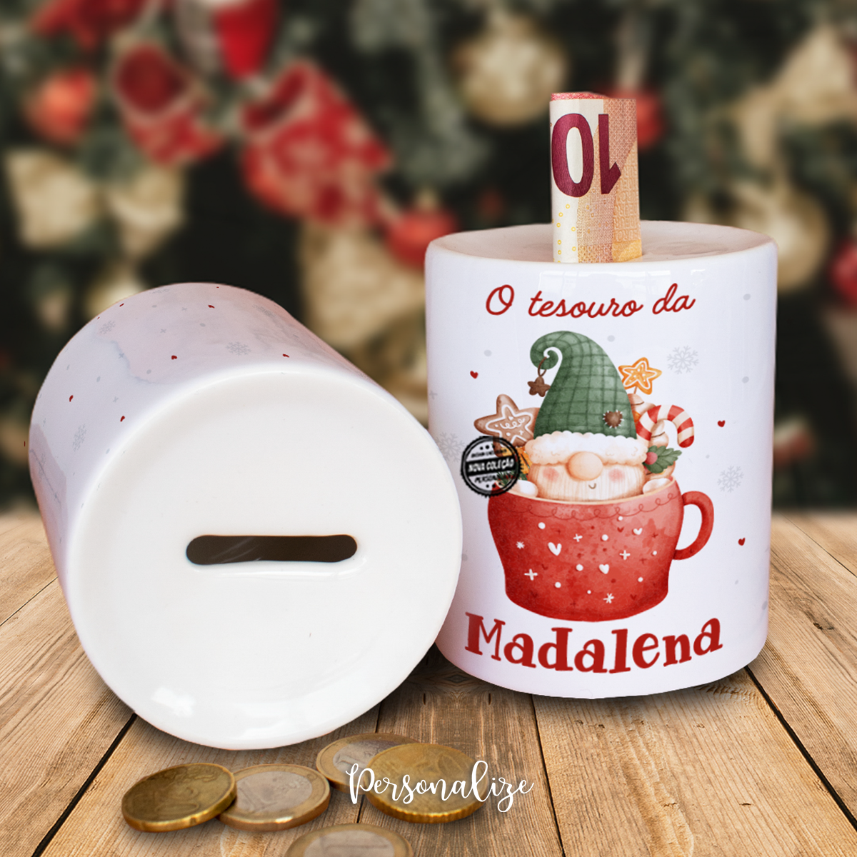 Mealheiro Gnomo Natalício "Nome"