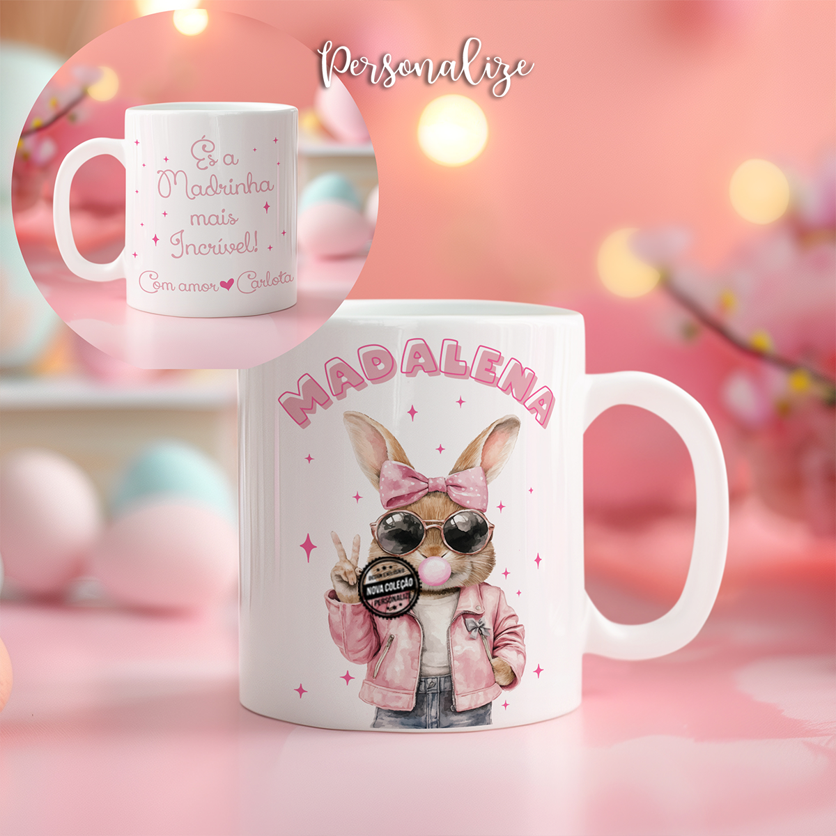 Caneca coelhinha "Madrinha"