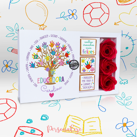 kit napolitanas árvore mãos "Contigo crescemos..."