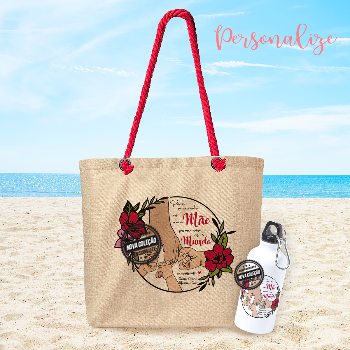 Saco e/ou garrafa 400ml " Para o Mundo és uma mãe..."