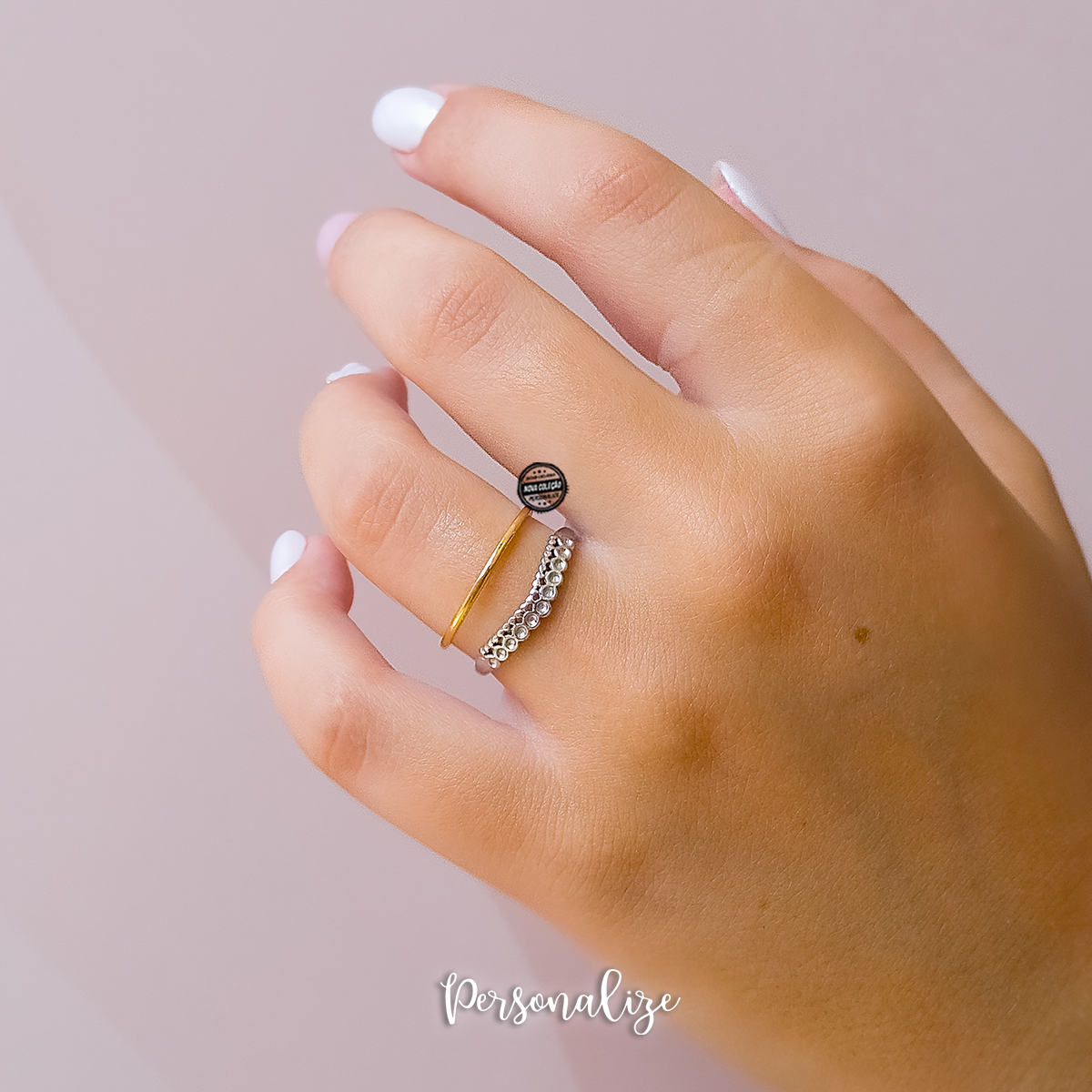 Anel ajustável duplo tiara