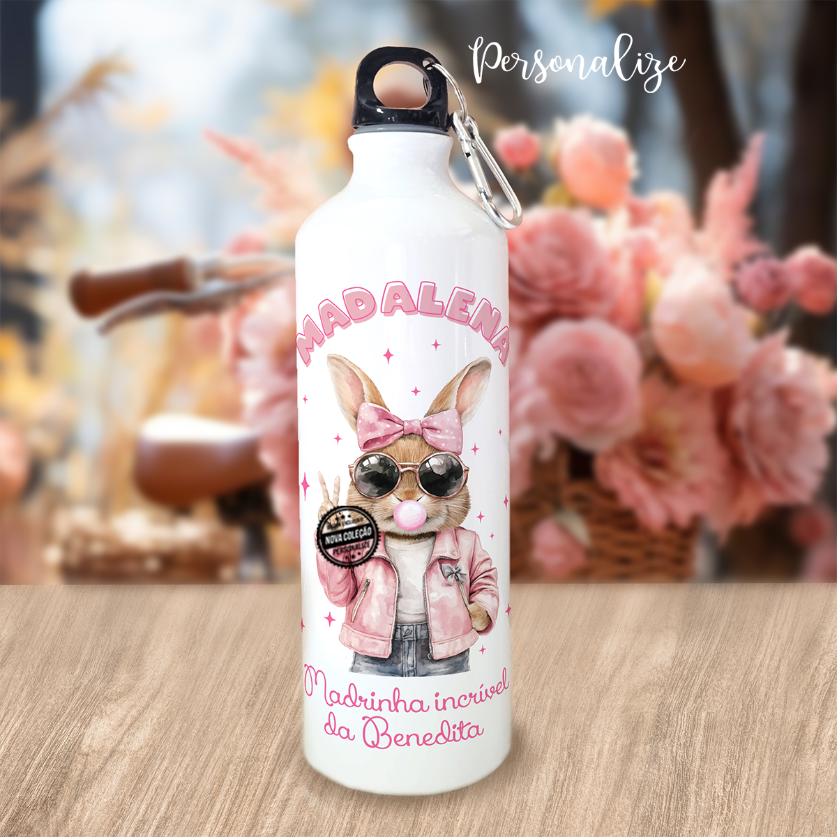 Garrafa 800ml coelhinha "Madrinha"