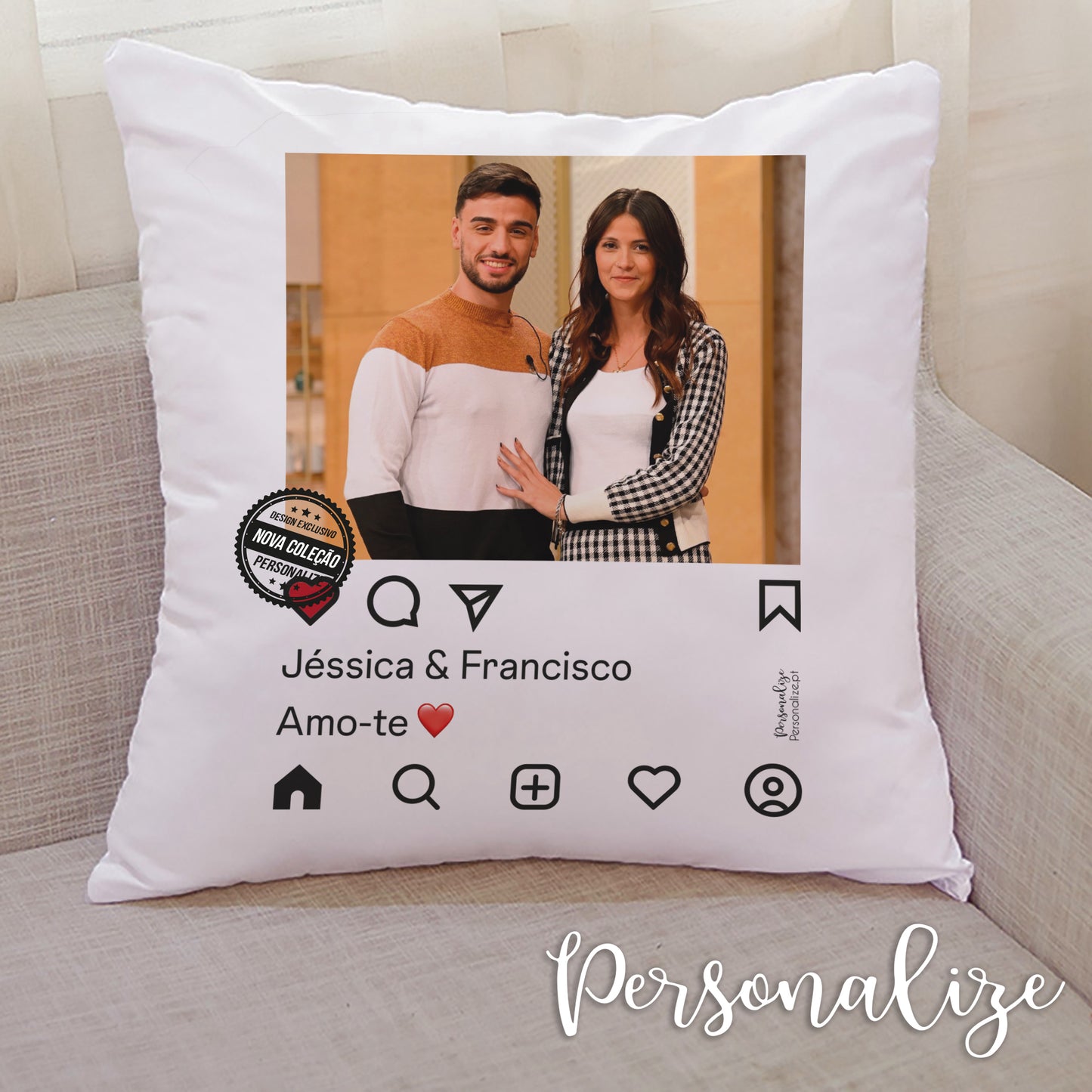 Almofada post Instagram "Amo-te"
