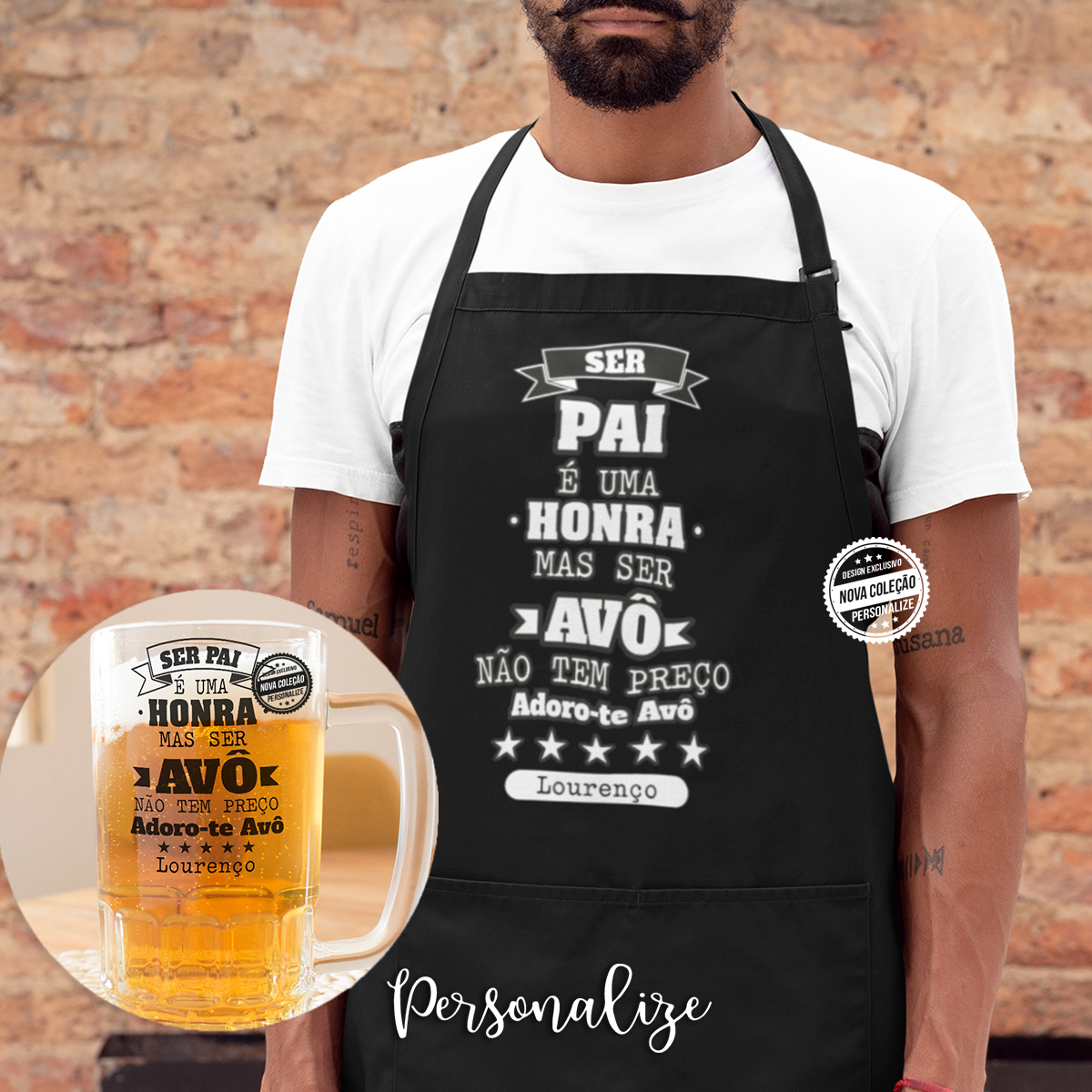 Avental e/ou caneca " Pai/avô"