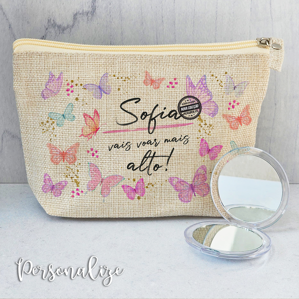 Bolsa com espelho "Borboletas"