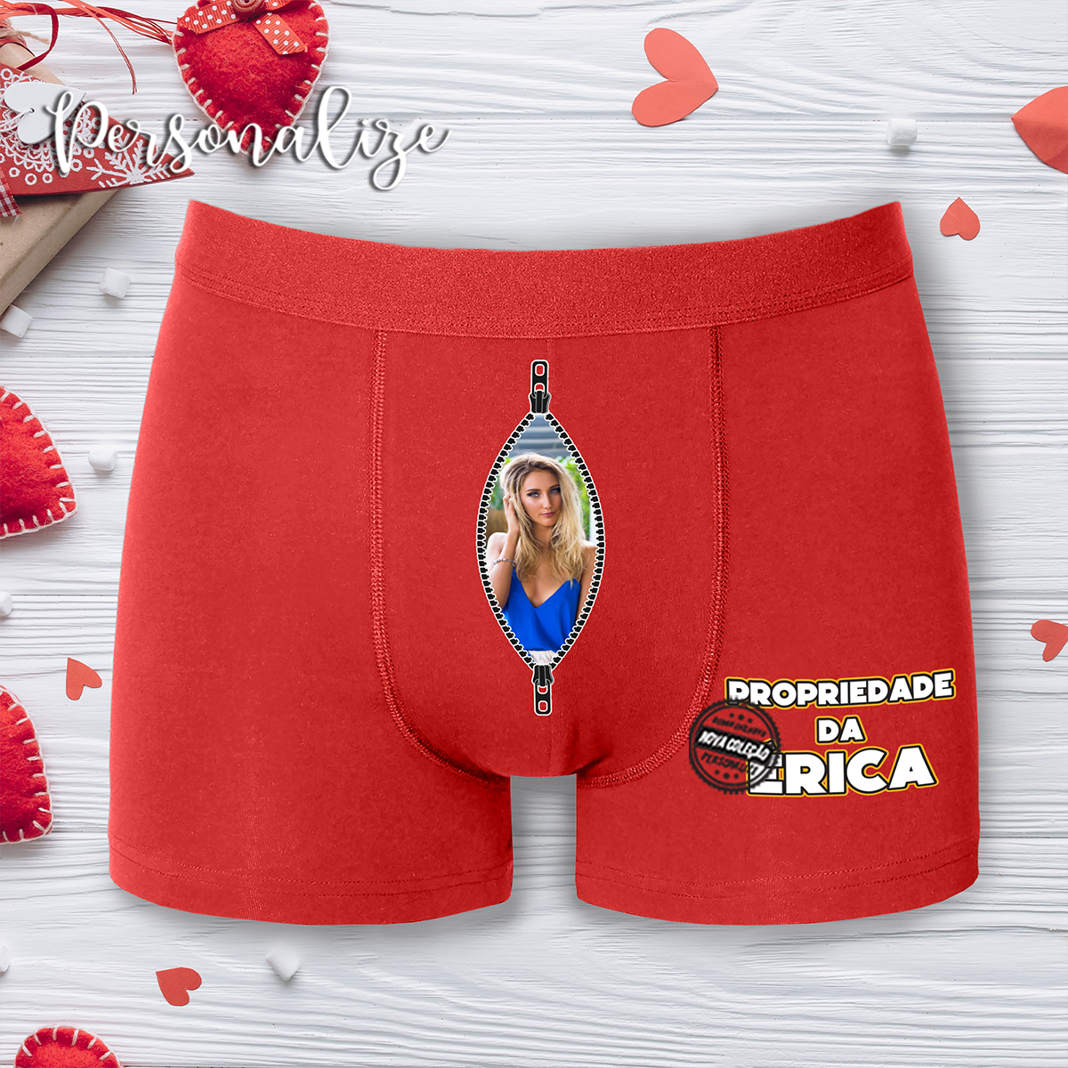 Boxer com fotografia "Propriedade"