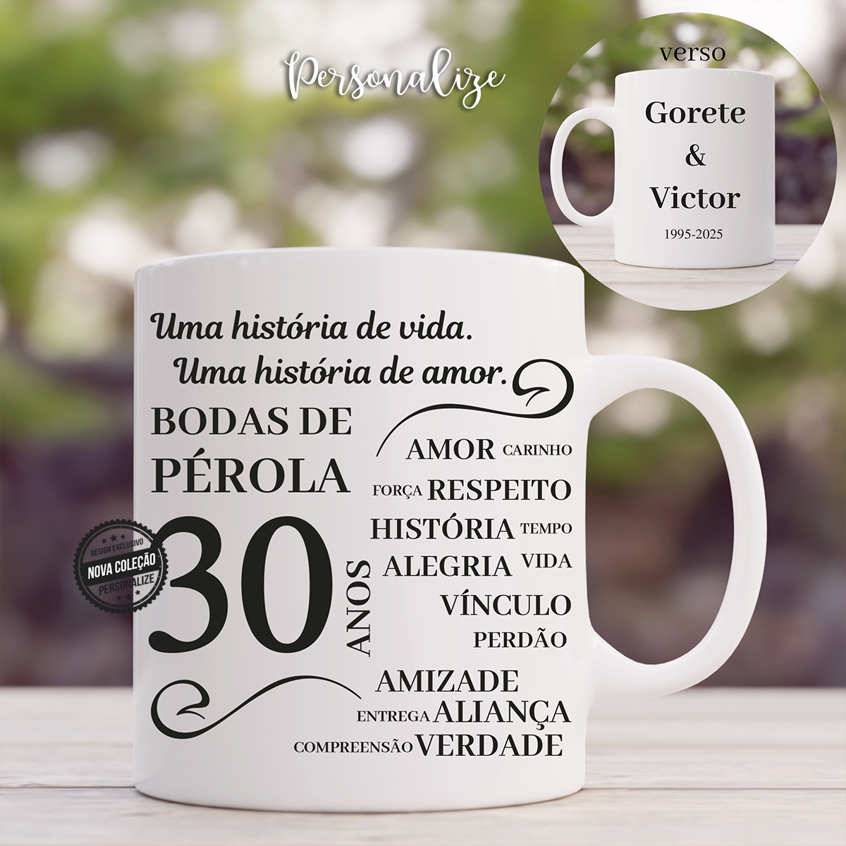 Caneca "Bodas de Pérola"