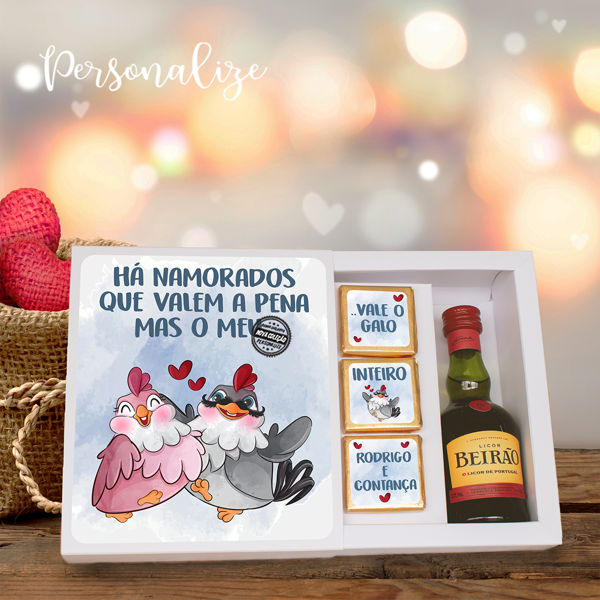 kit em caixinha "Há namorados que valem a pena..."