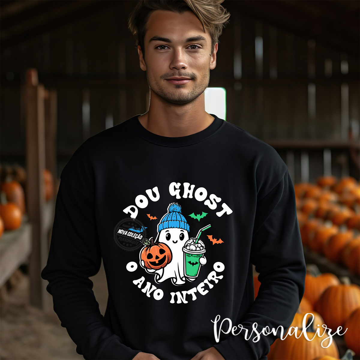 Sweat halloween "Dou ghost todo o ano"