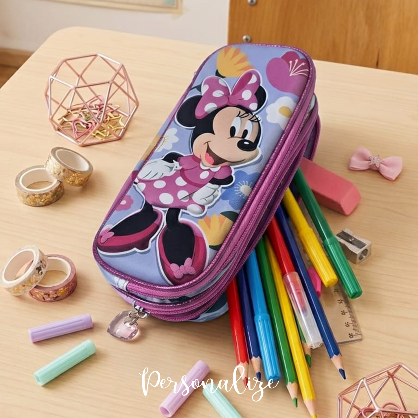 Estojo com relevo "Minnie Mouse"