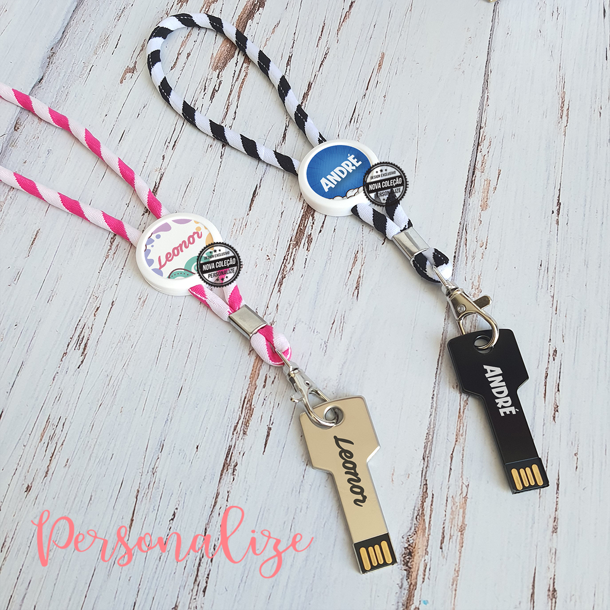 Pen 16gb e/ou fita porta chaves "Nome"