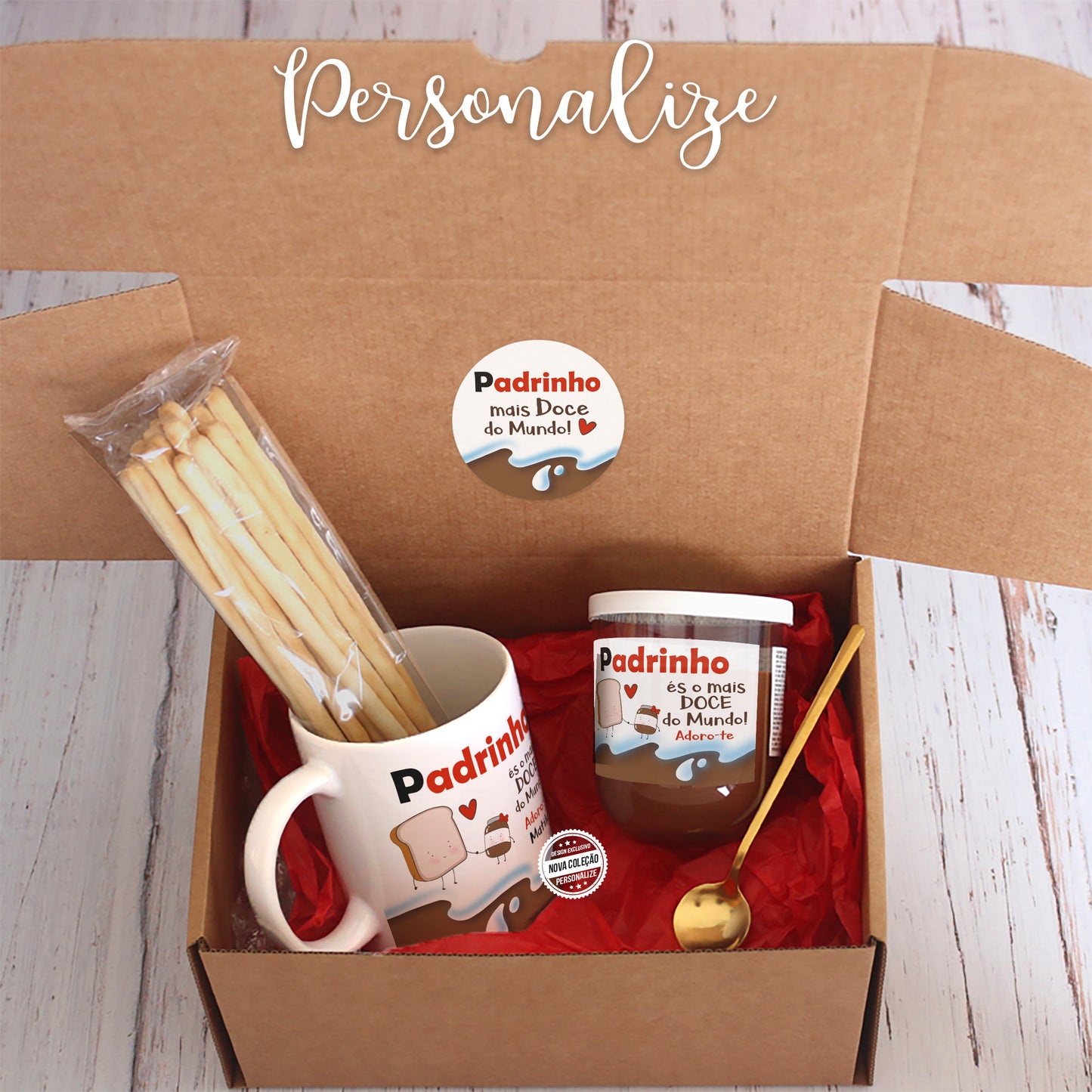 Kit "Madrinha/padrinho mais doce do mundo"