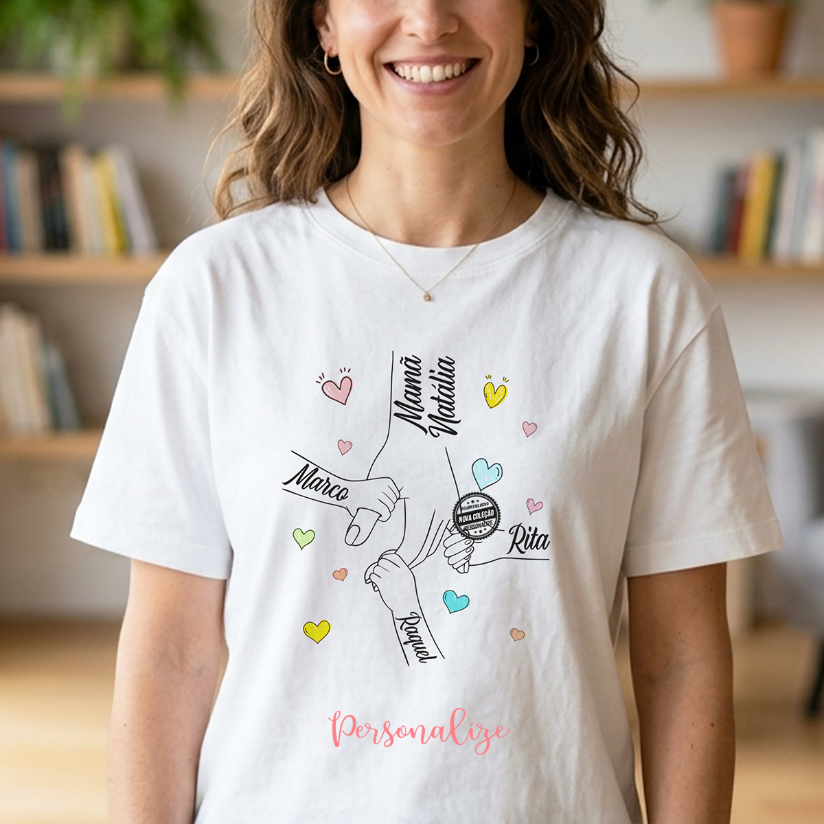 T-shirt mamã "mãos dadas"