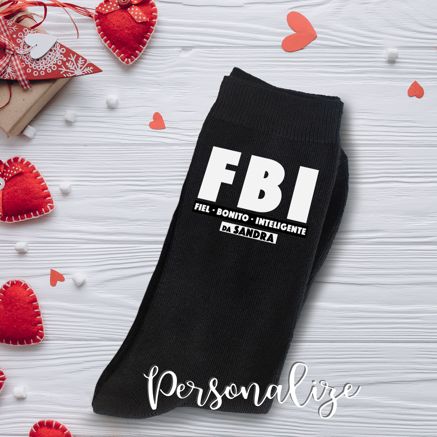 Conjunto boxers e meias FBI "Fiel, bonito e inteligente"