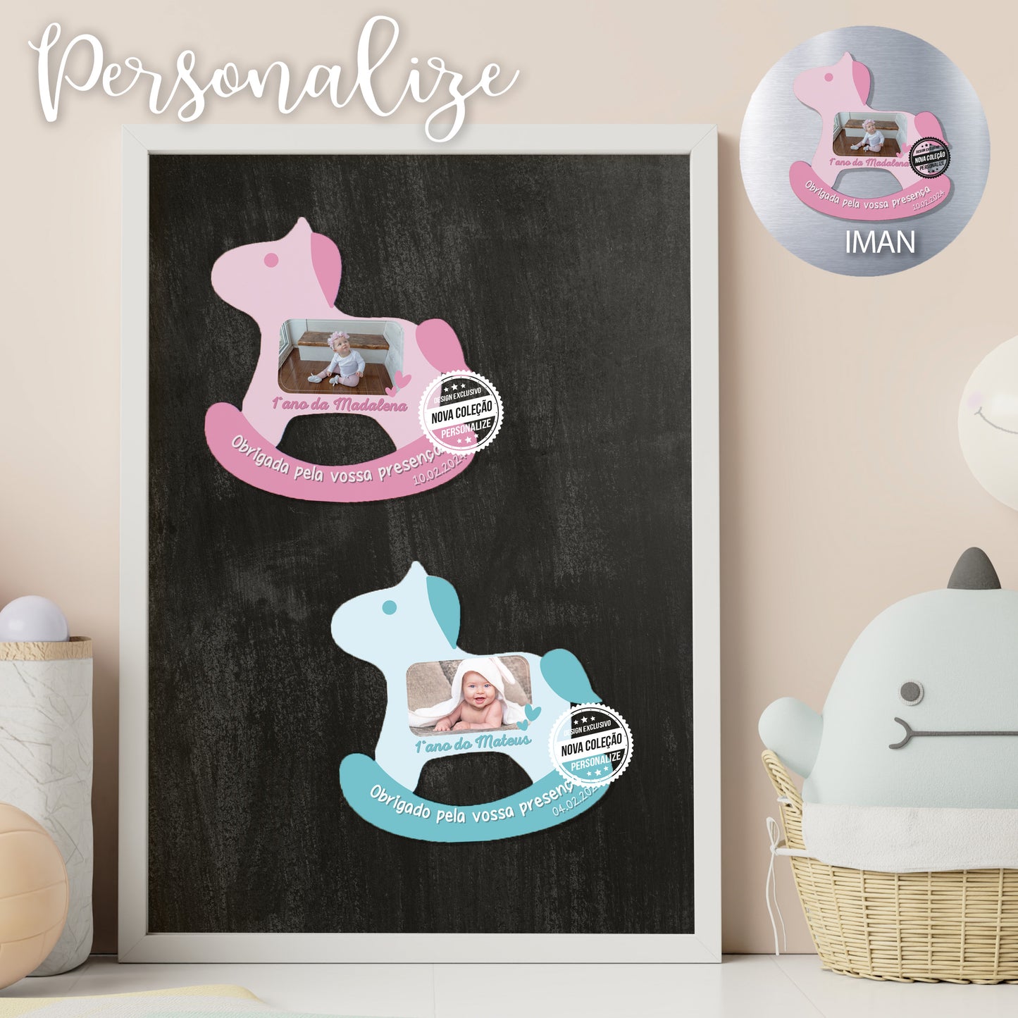 Íman cavalinho de bebé "1ºAno"