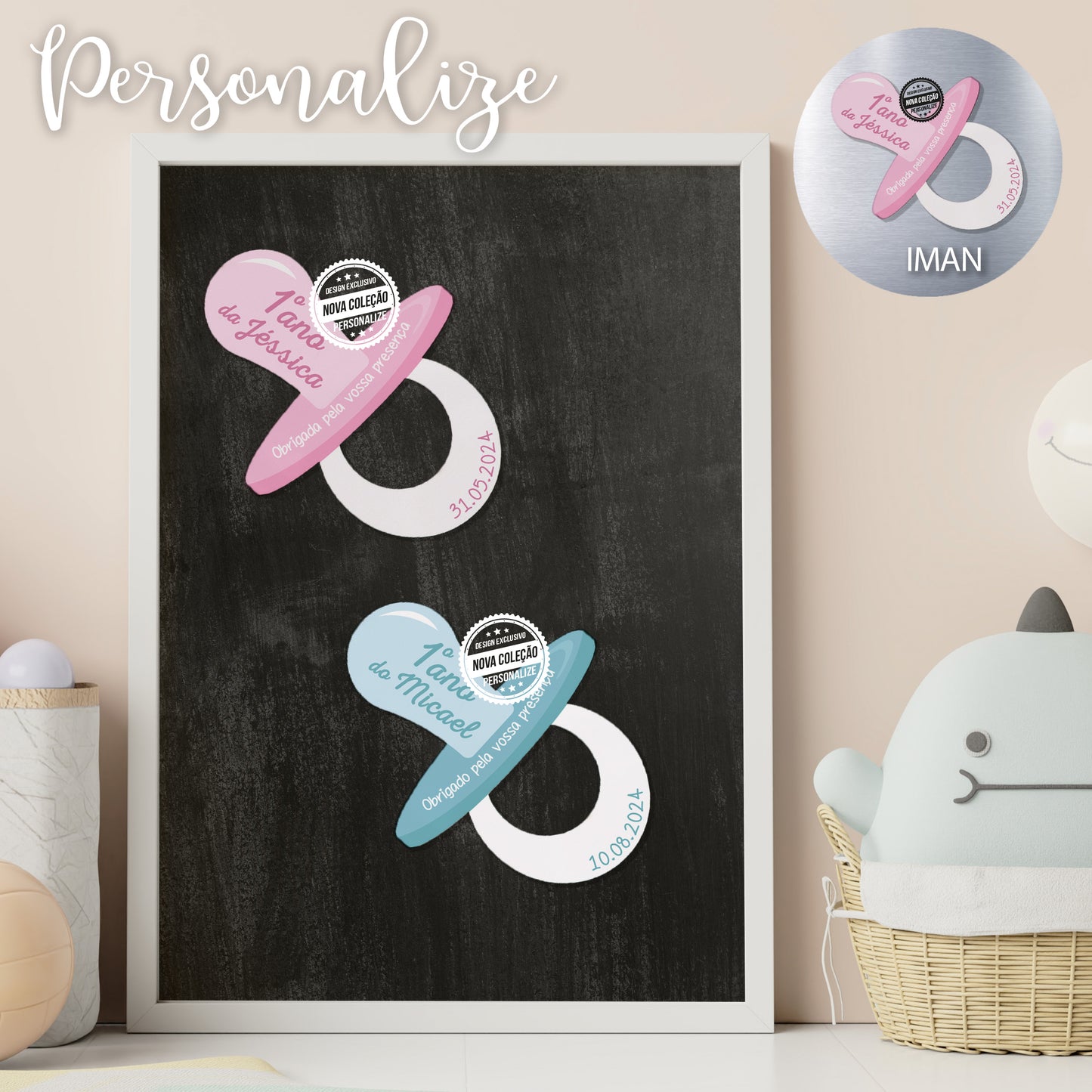 Íman chupeta de bebé "1ºAno"