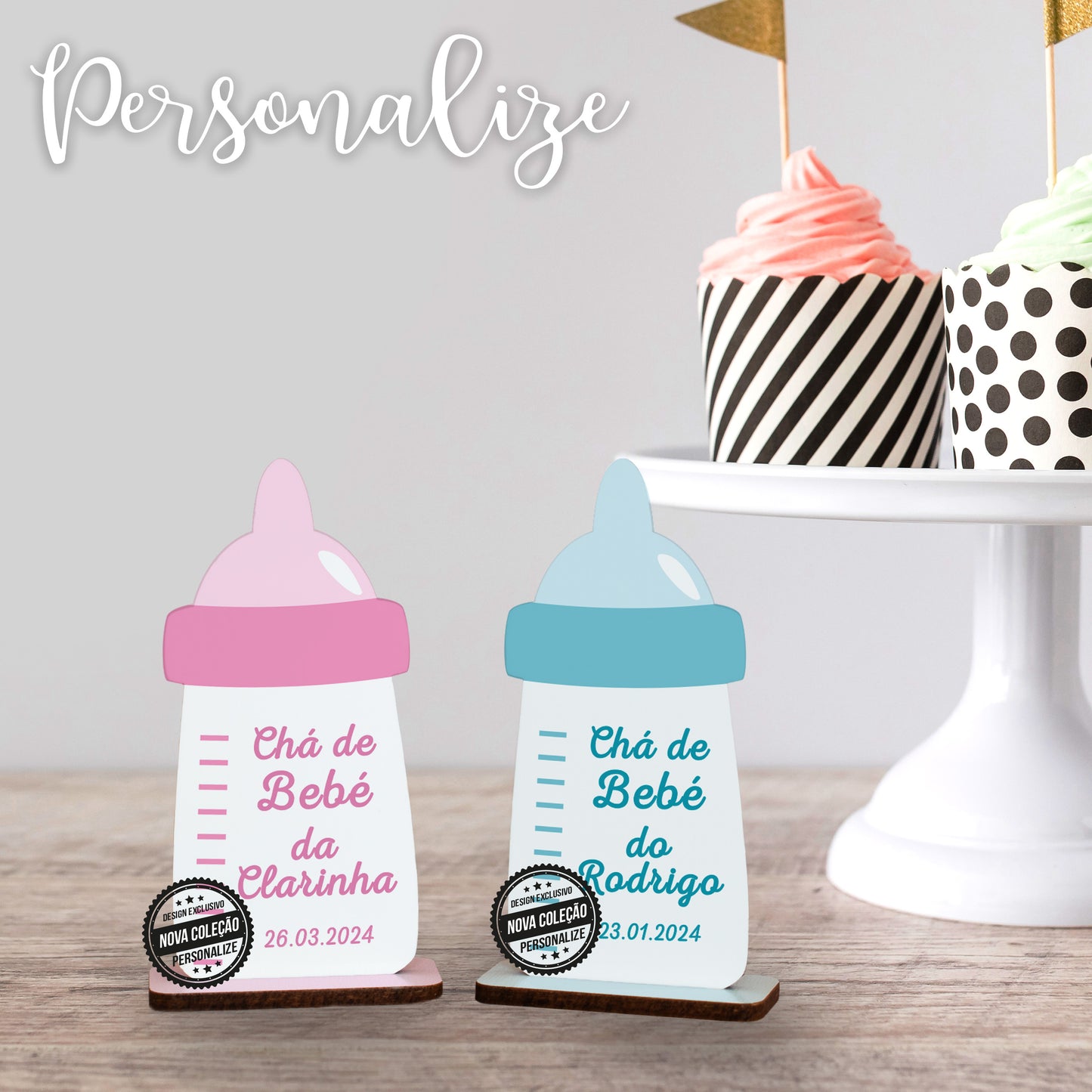 Moldura biberão "Chá de bebé"
