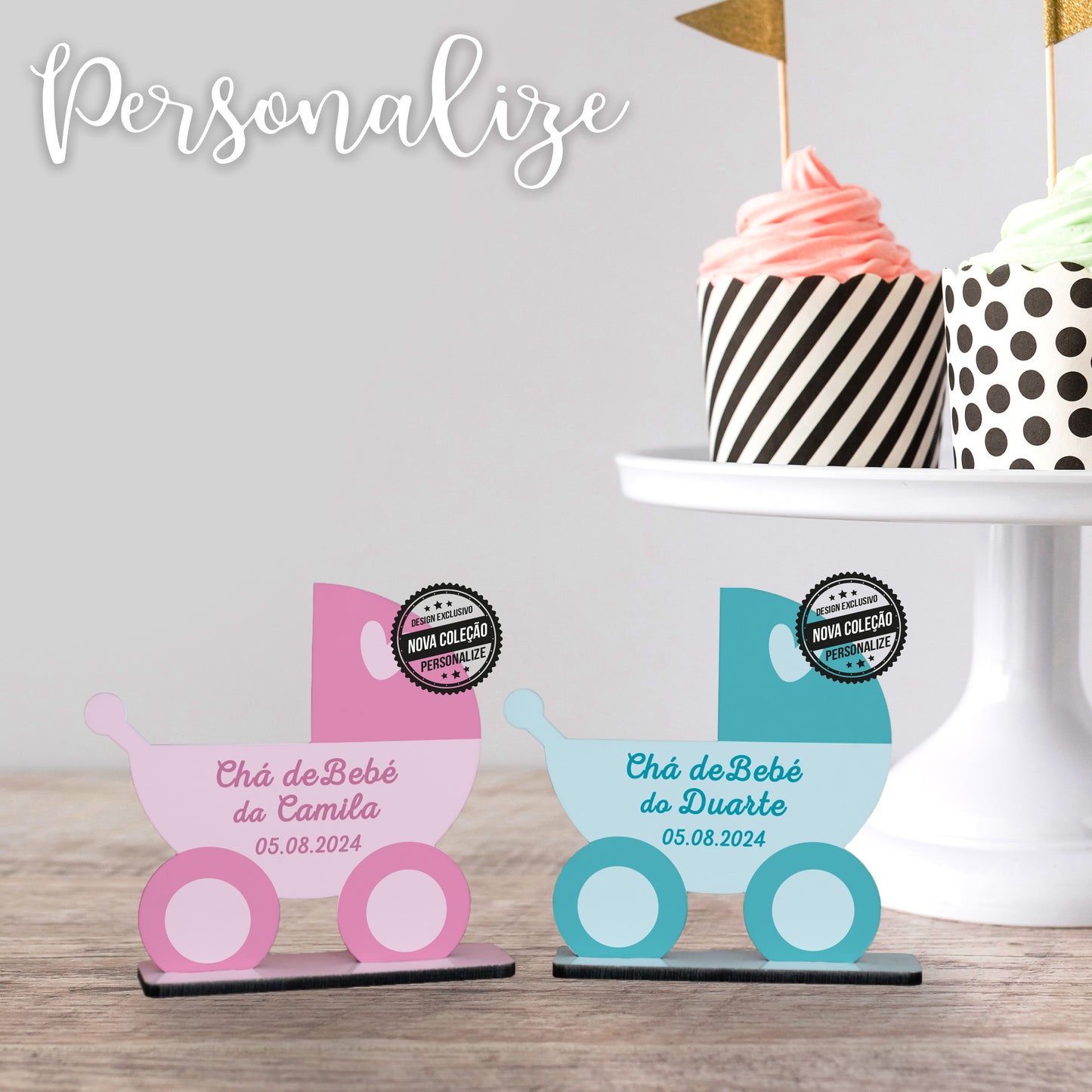 Moldura carrinho "Chá de bebé"
