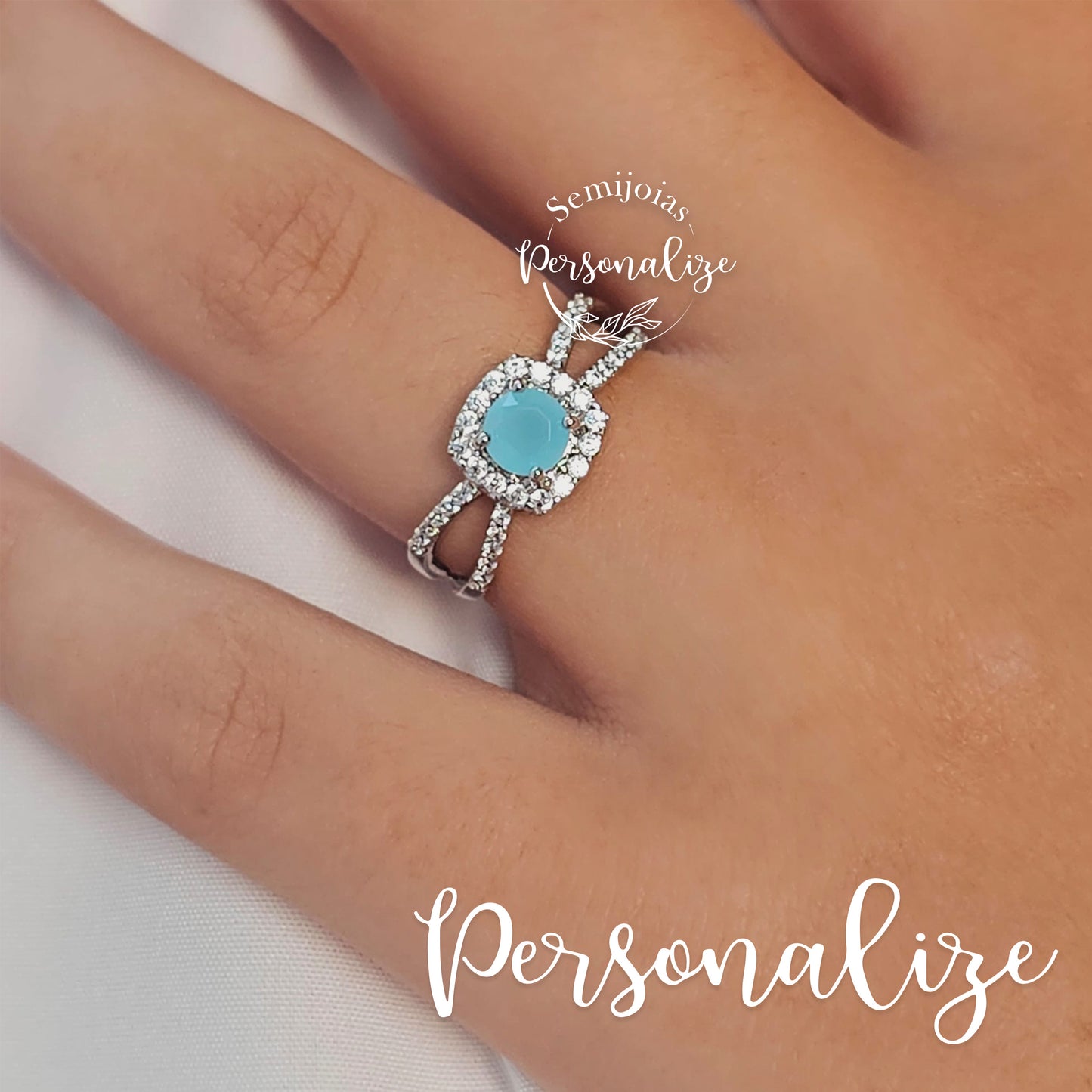 Anel semijoia " Aqua "