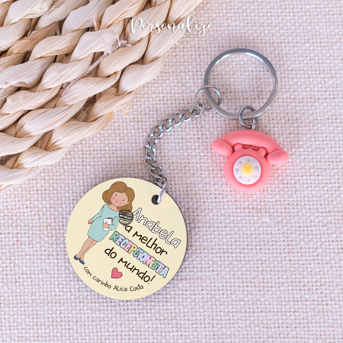 Porta chaves "Rececionista"