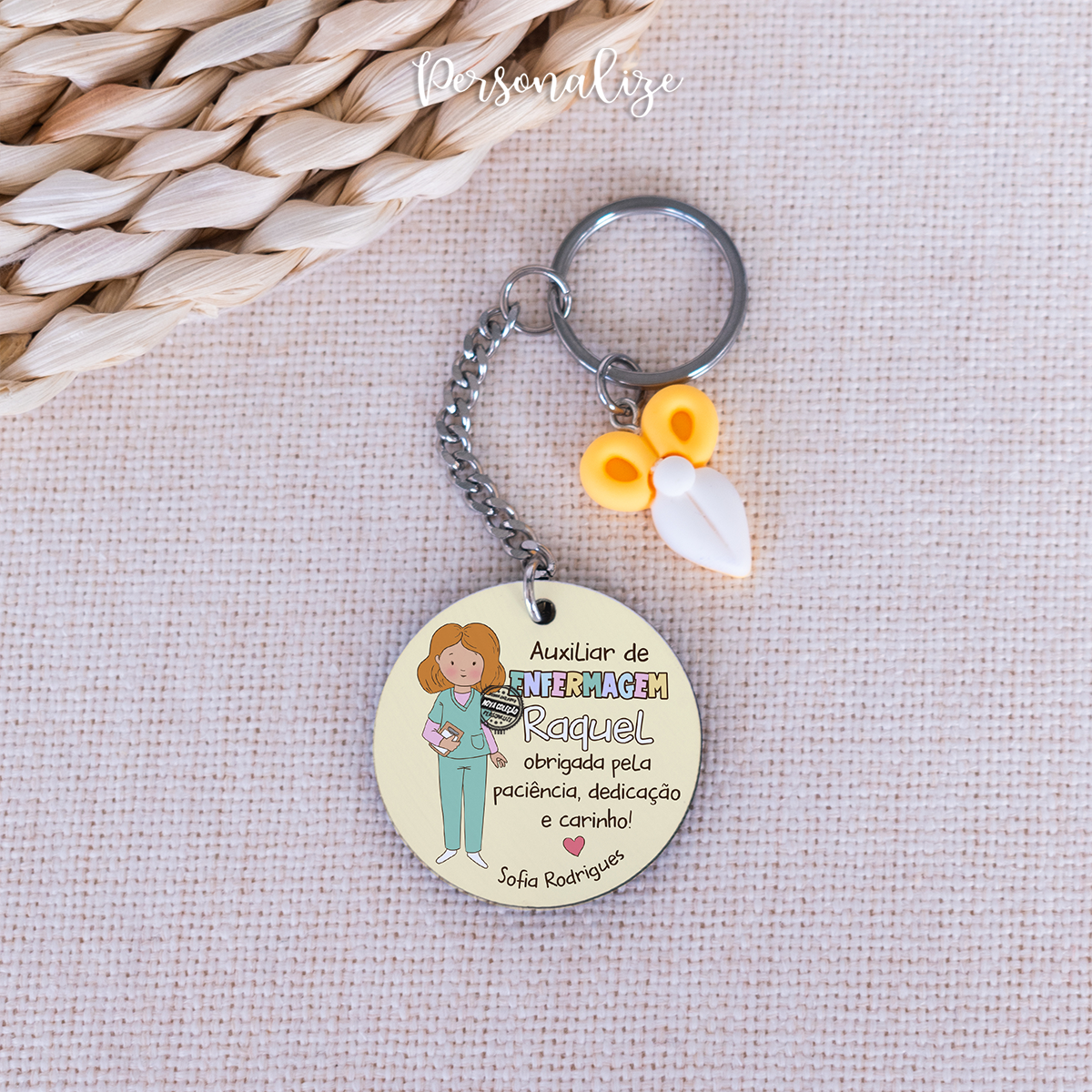 Porta chaves "Auxiliar de enfermagem"