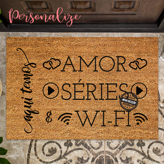 Tapete de entrada "Aqui temos..."