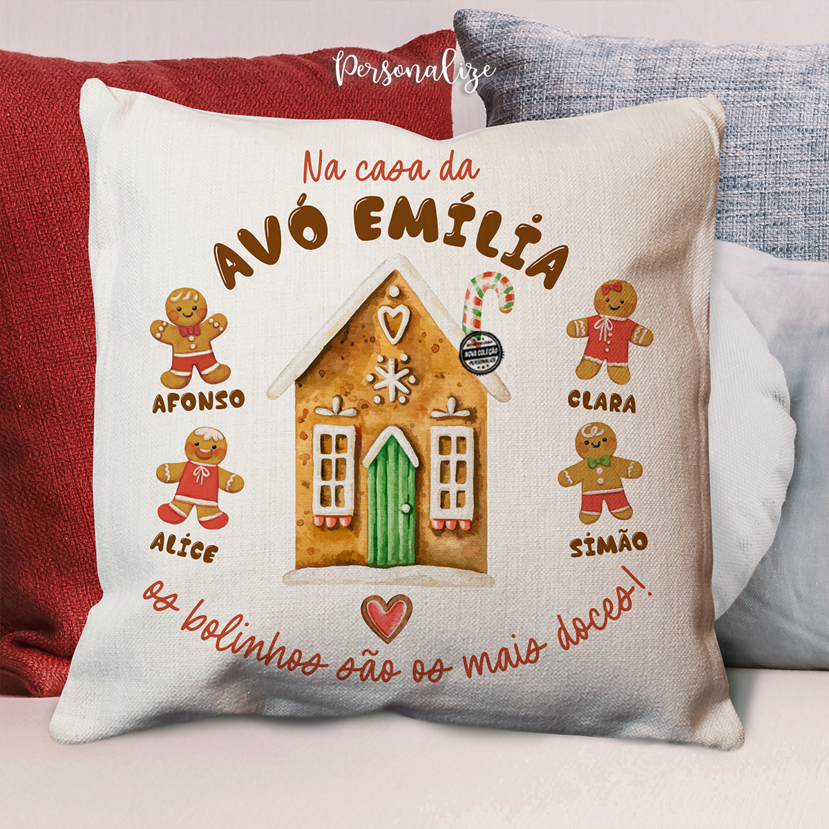 Almofada de natal "Na casa da avó..."