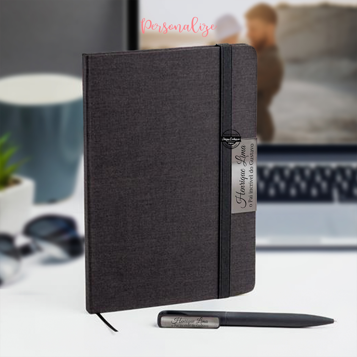 Conjunto premium bloco + caneta "Pai incrível"