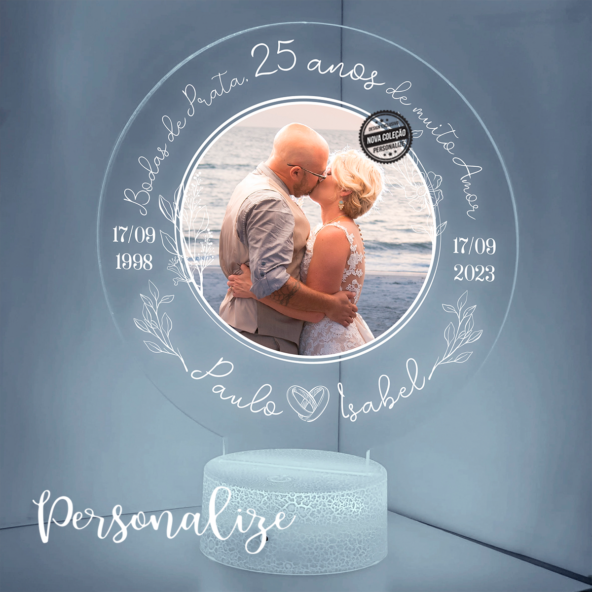 Moldura led "Bodas de prata"