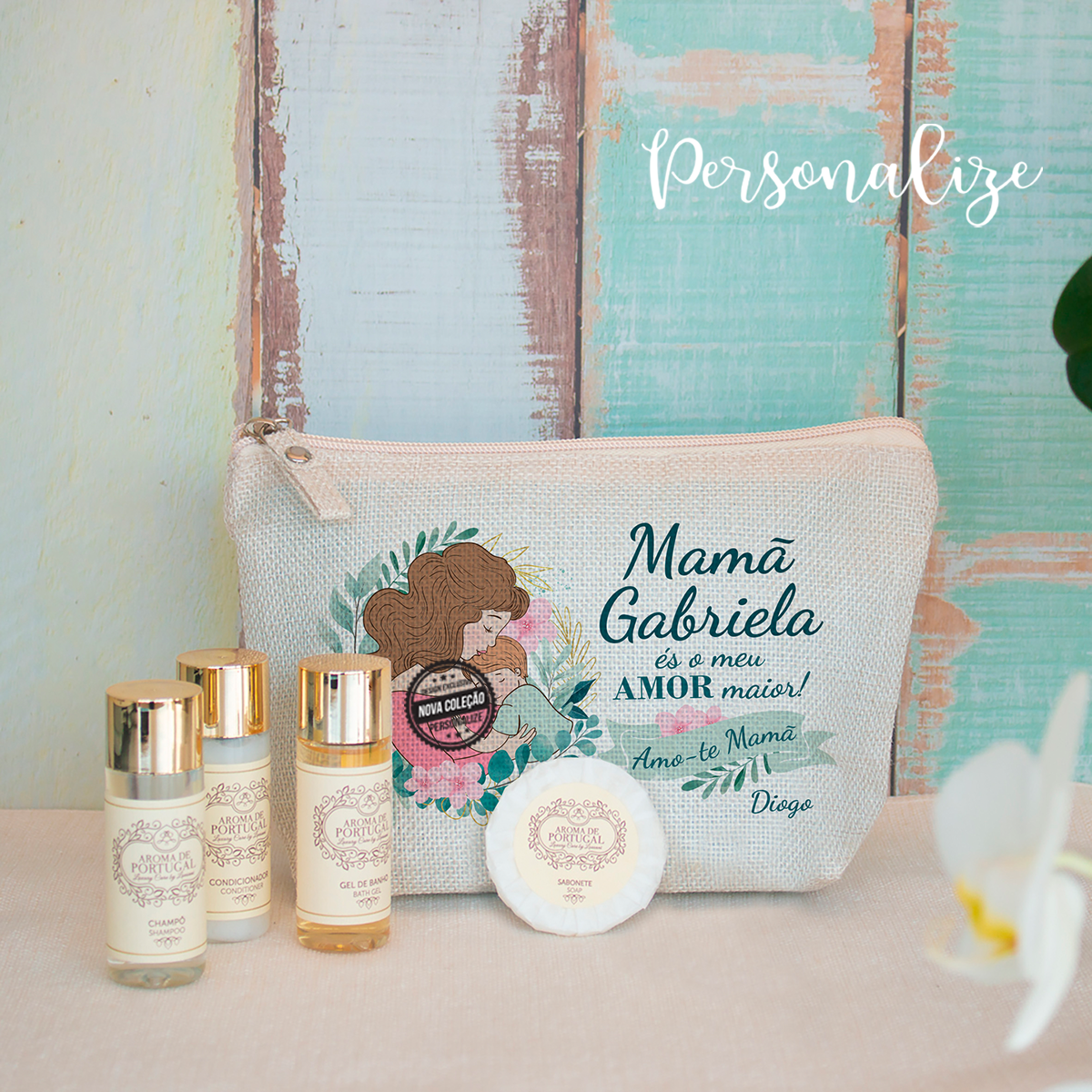 Bolsa cosméticos "Mãe, amor maior"