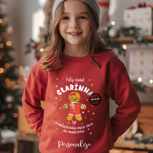 Sweat de natal "bolachinha da madrinha"
