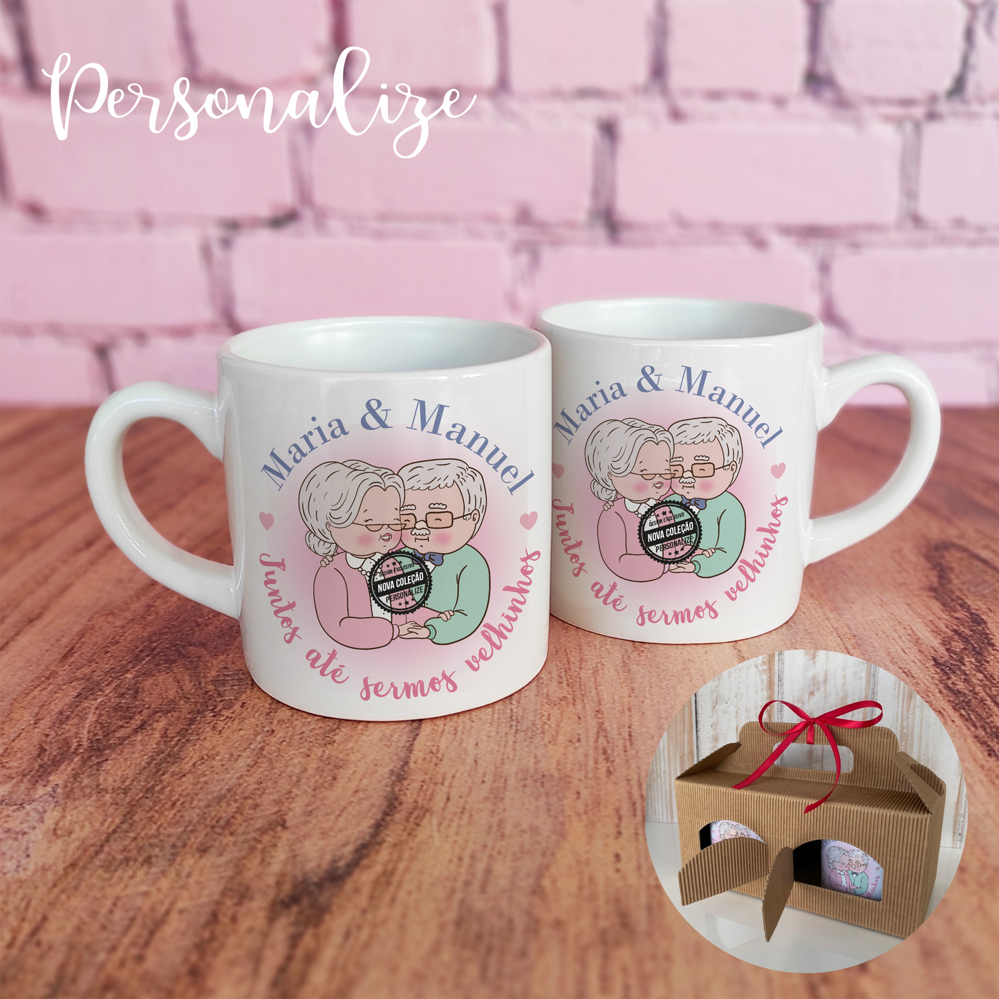 Caneca pequena " Juntos até sermos velhinhos "