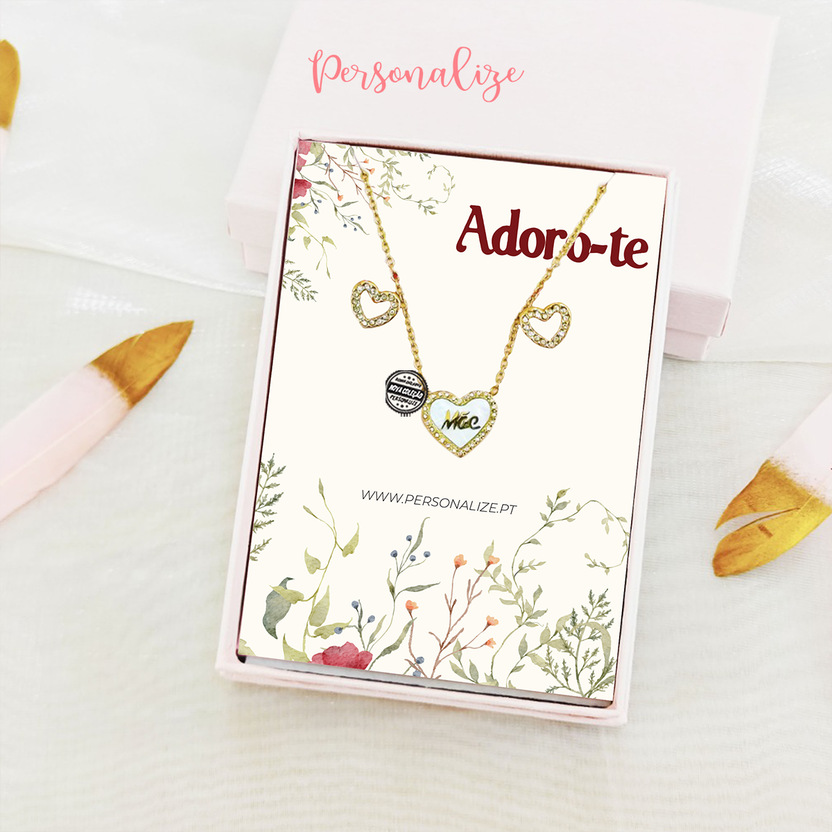 Conjunto fio e brincos "Mãe"