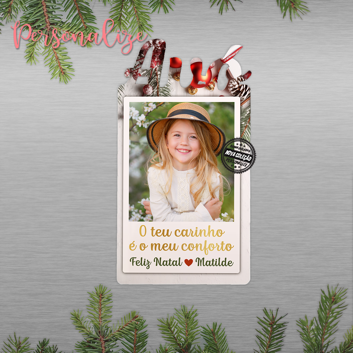 Iman XL com fotografia "O teu carinho é o meu maior conforto"