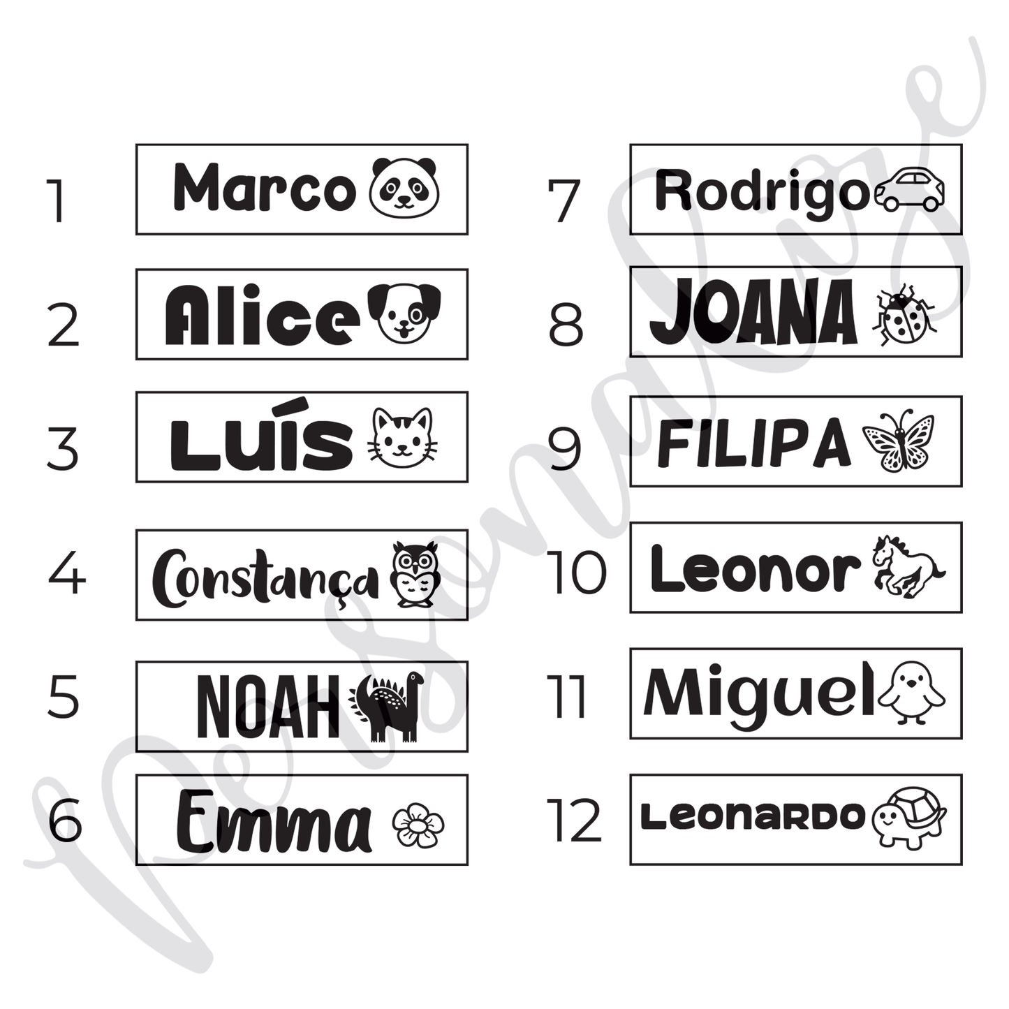 Carimbo para Roupa "Animais"