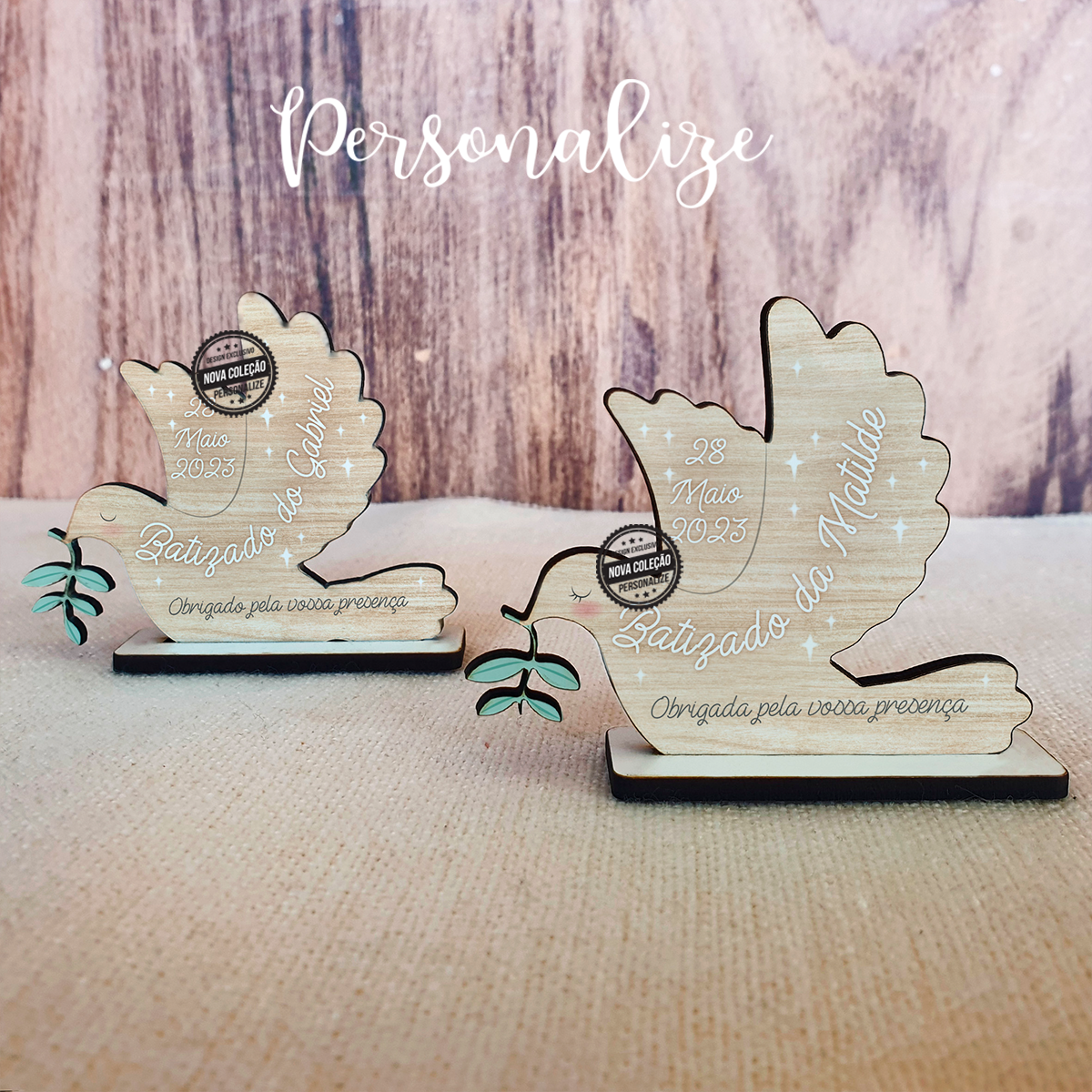 Novidade lembranças de batizado! Encontre connosco as lembranças para os seus eventos mais especiais! Moldura pomba batizado personalizada com os dados que desejar. Preços especiais para quantidades! REF:CAS043