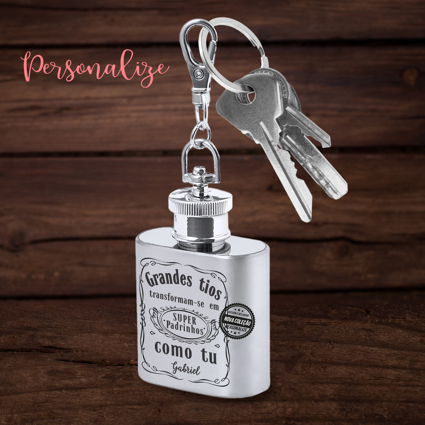 Porta chaves padrinho "Garrafa"