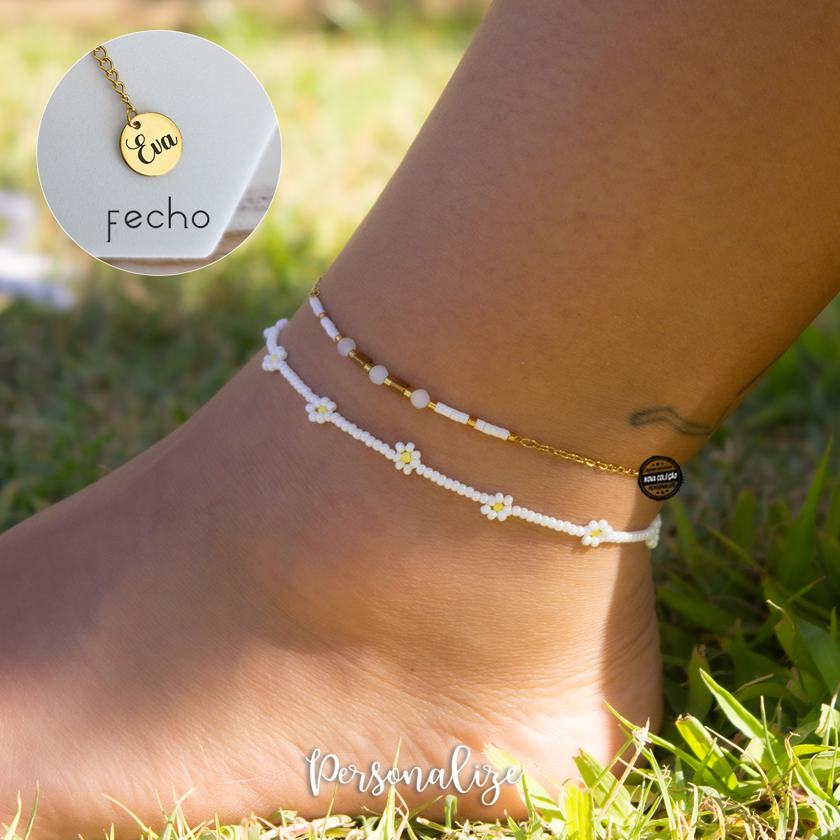 Conjunto pulseiras malmequer "Nome"