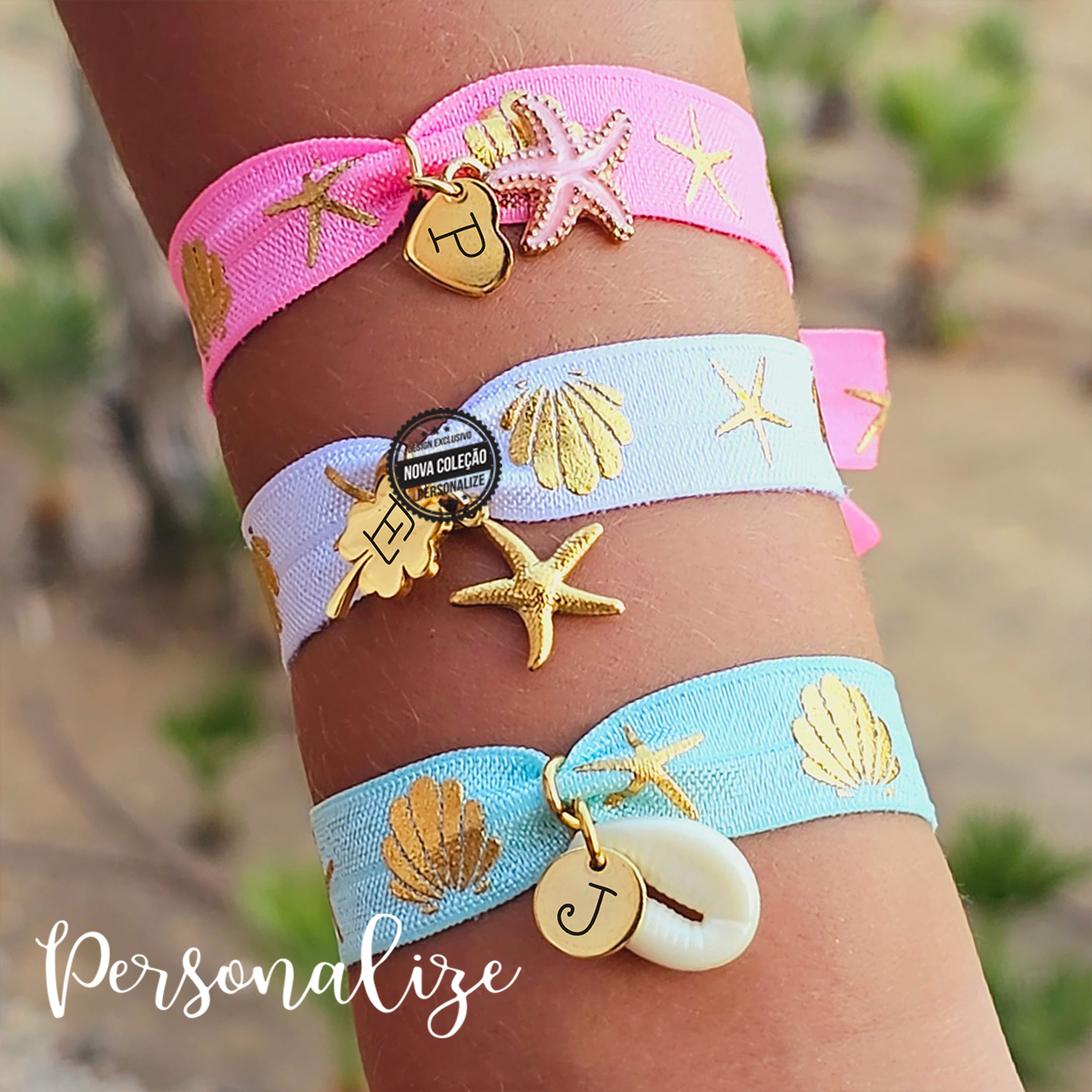 Pulseira de tecido elástico "Sea"