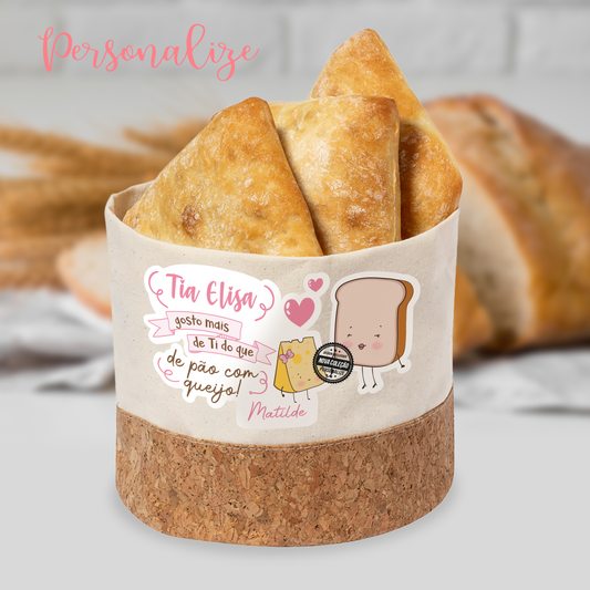 Cesto de pão "Tia gosto mais de ti do que..."