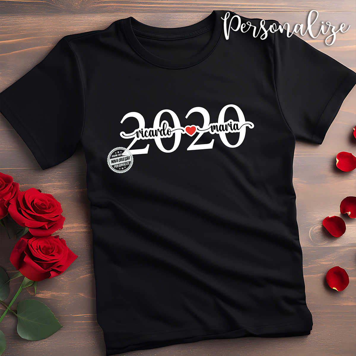 T-shirts para oferecer à sua cara metade. A opção ideal para completar o dia da pessoa que mais gostamos. Ideal para oferecer no dia dos namorados, aniversário, Natal ou dia especial.
Personalize o Ano e os nomes que pretende e terá a tshirt ideal para o namorado/a.