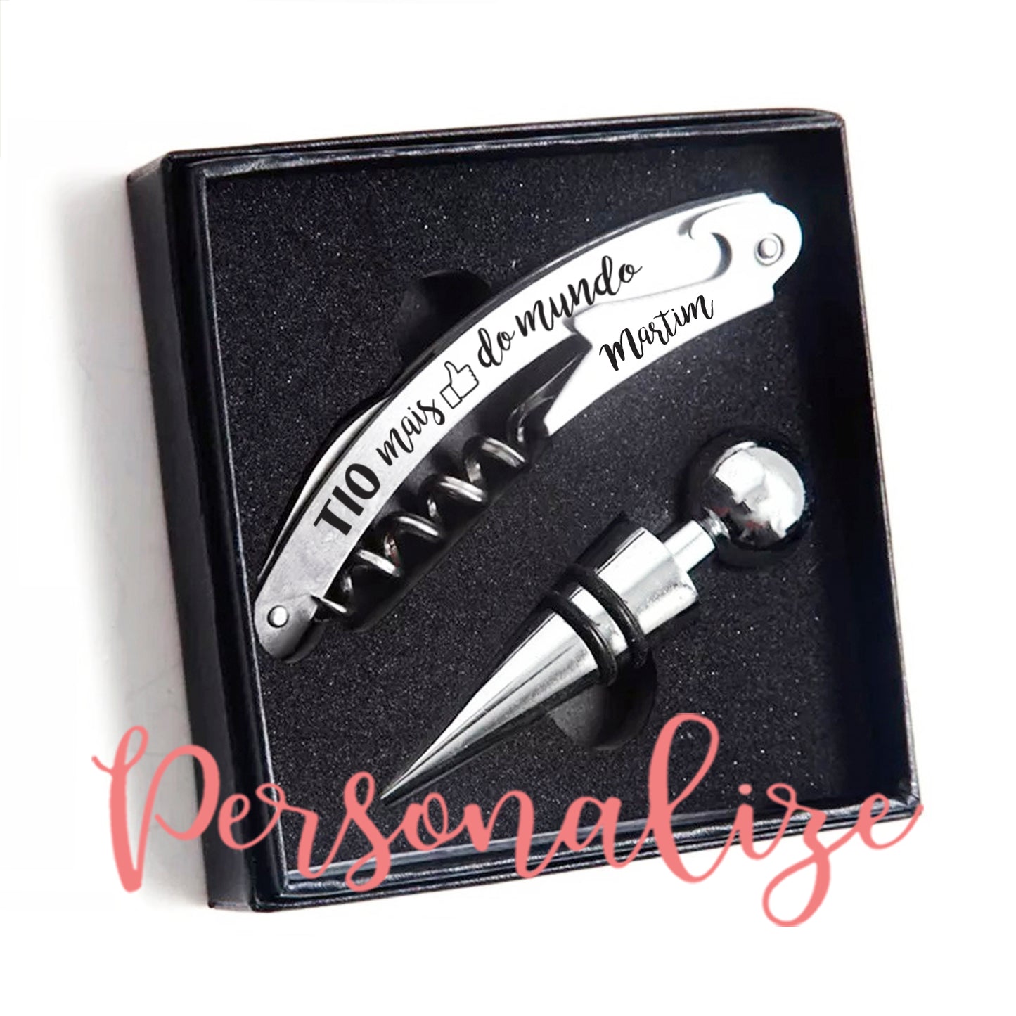 Conjunto para Vinho " Tio mais fixe" Personalize