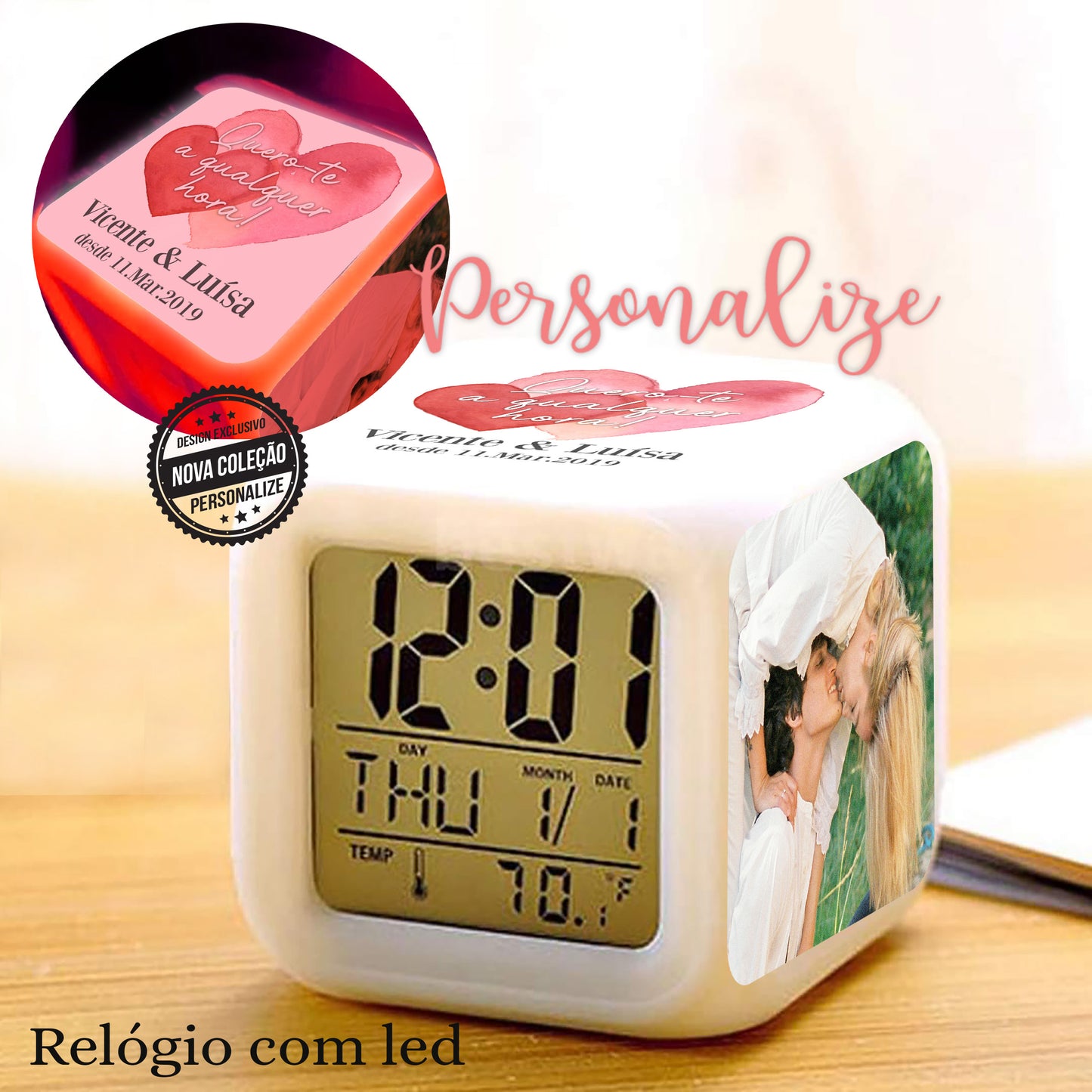 Relógio despertador fotografia "Quero-te a qualquer hora"