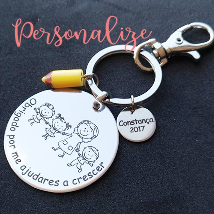 Porta chaves " obrigado por me ajudares a crescer" Personalize
