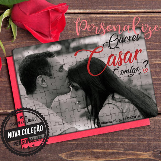 Puzzle com foto e texto à escolha Personalize