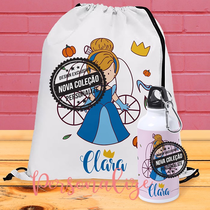 Mochila saco com a cinderela