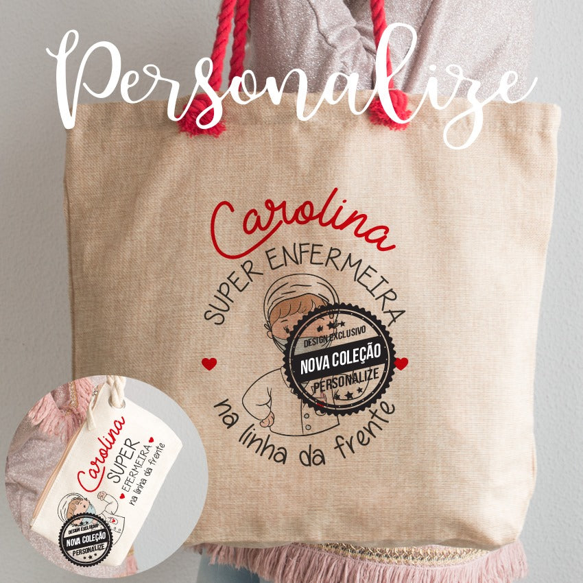 Saco de tecido e/ou bolsa " Super enfermeira"