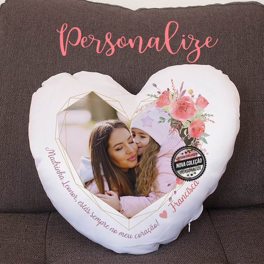 Almofada coração "Madrinha, estás sempre no meu coração"