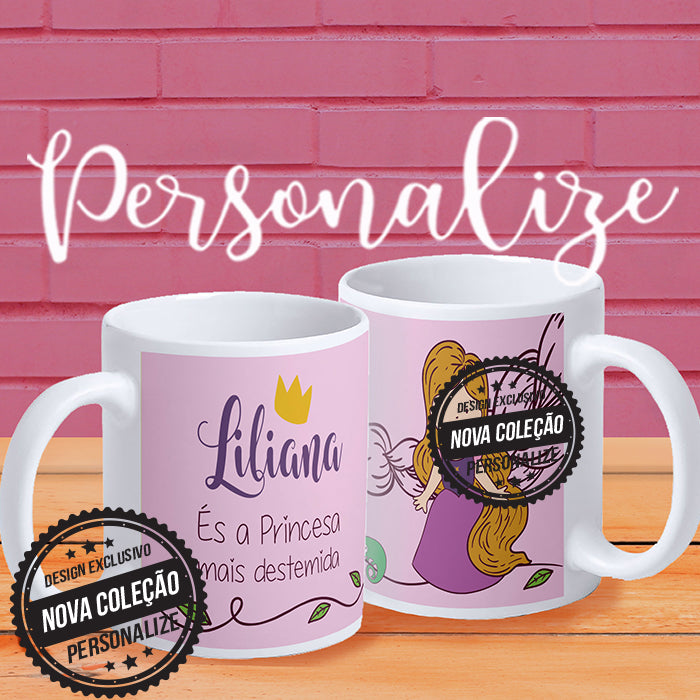 Caneca da Coleção Princesa Tiana para personalizar o nome em