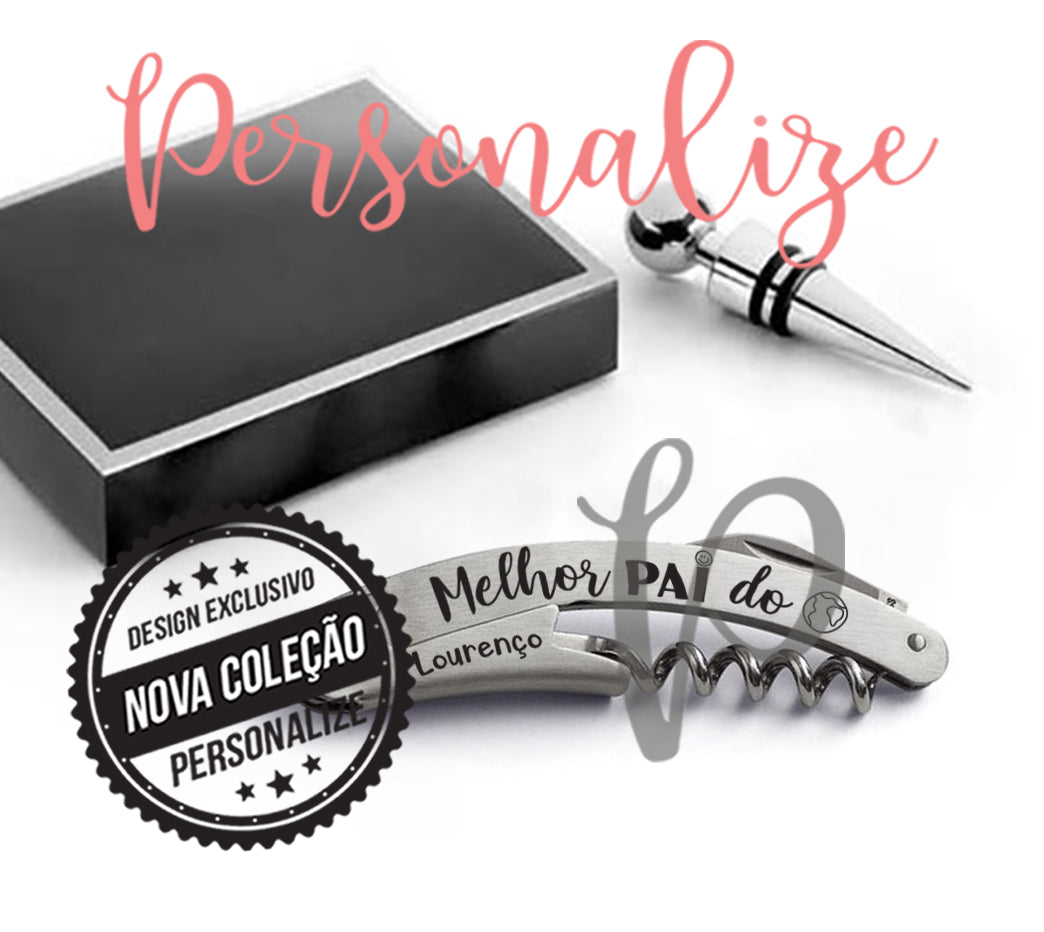 Conjunto para vinho" Melhor PAI do mundo" Personalize